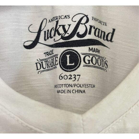 LUCKY BRAND T-Shirt Kids Boys Large White Surf Board Print V Neck Short Sleeve - Picture 4 of 9